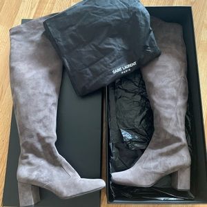 Saint Laurent Mid Heel Over Knee Kid Sacamosciato